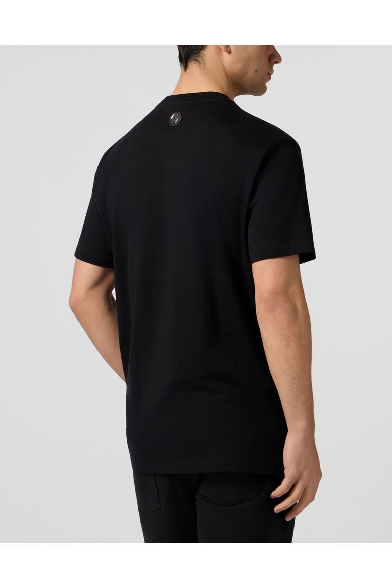 Round Neck T-Shirt Little Devil Crystal Men, Alternate, color, black