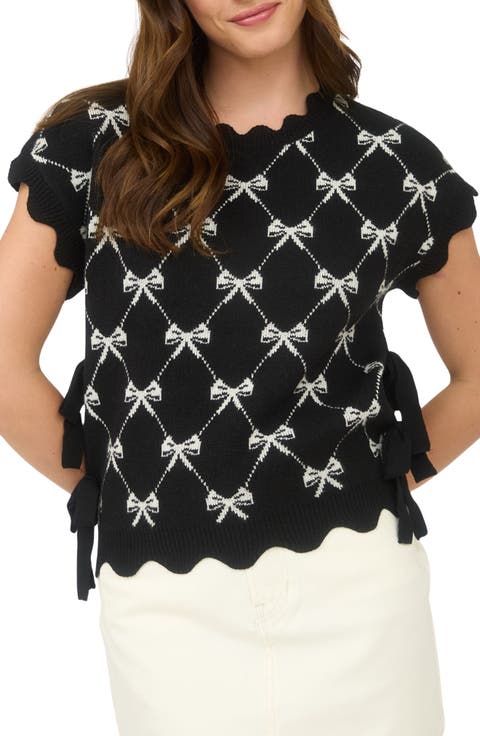 Bow Cap Sleeve Sweater