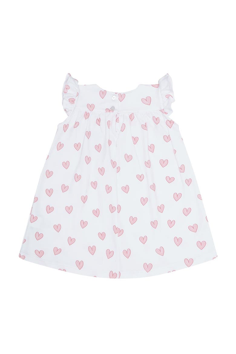 Pink Heart Print Scoop Neck Dress - Toddler & Little Kid, Alternate, color, Pink