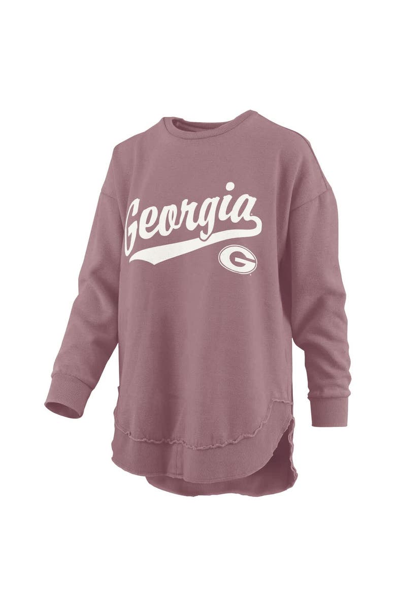 PRESSBOX Women's Pressbox Pink Georgia Bulldogs Poncho Fleece Pullover Sweatshirt, Alternate, color,