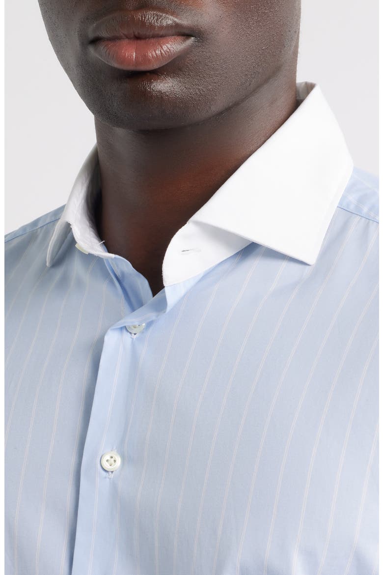 Modern Fit Stripe Natural Stretch Yoga Twill Dress Shirt, Alternate, color, LIGHT PASTEL BLUE