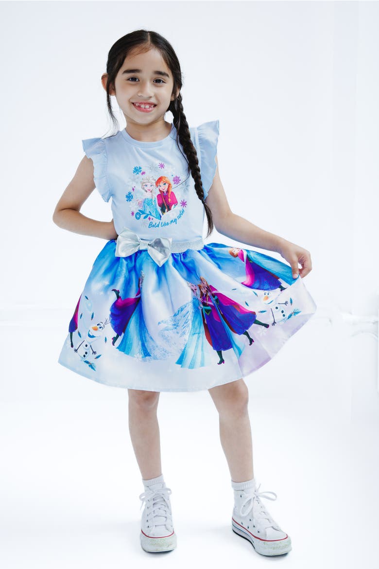 Frozen 2-Piece Sleeveless Top and Skirt Set, Alternate, color, Blue Elsa and Anna