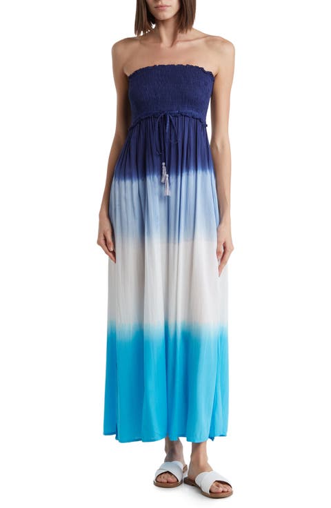 Strapless Smocked Dress