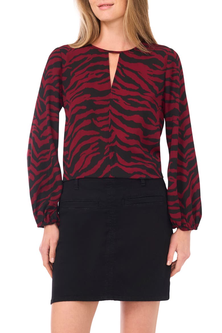 Zebra Stripe Cutout Top, Main, color, BOYSENBERRY