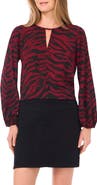 Vince Camuto Zebra Stripe Cutout Top