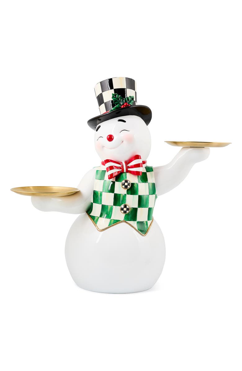 MACKENZIE CHILDS Check It Out Snowman Butler, Main, color, White
