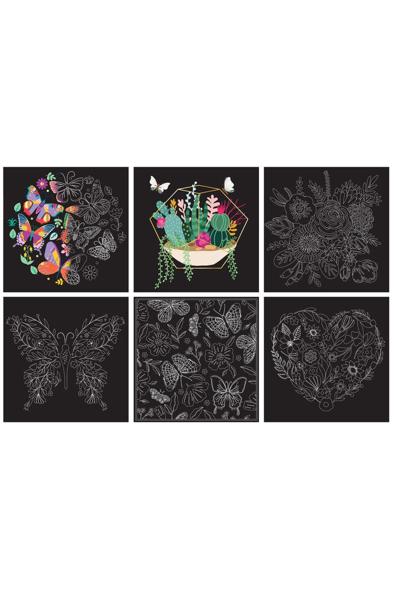 Scratch Art Paper Pad, Butterfly, Alternate, color, Multicolored