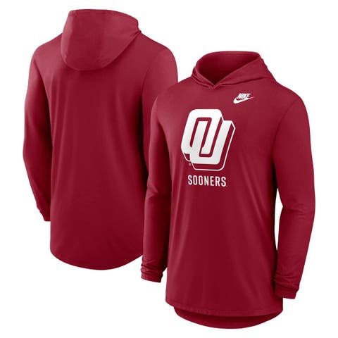 Men's Nike Crimson Oklahoma Sooners Legacy Tri-Blend Dri-FIT Long Sleeve Hoodie T-Shirt
