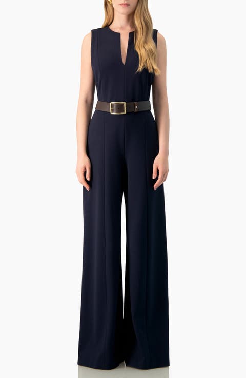 Sleeveless V-Neck Wide-Leg Jumpsuit