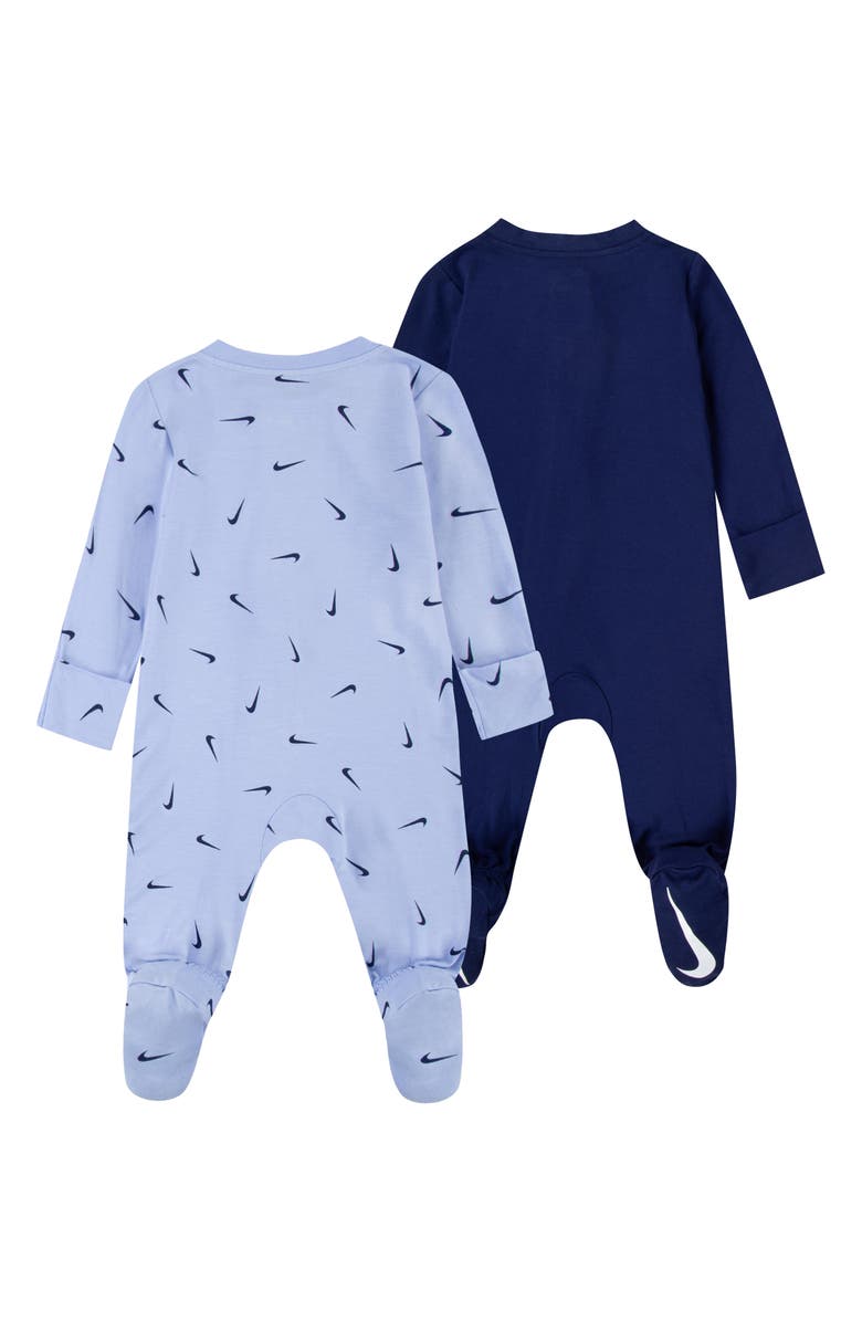 Nike Essential 2-Pack Zip Footies, Alternate, color, Midnight Navy