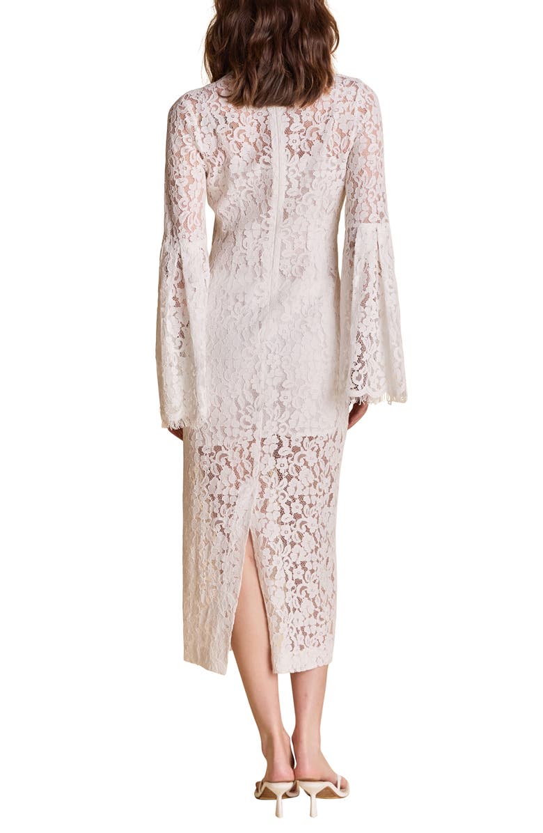 Endless Rose Lace Long Sleeve Midi Dress, Alternate, color, White