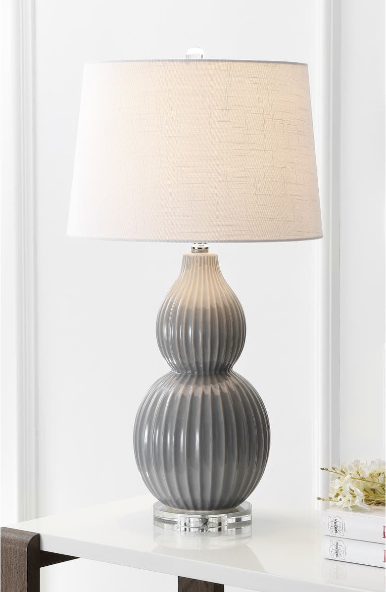 JONATHAN Y Thatcher 28.25" Contemporary Transitional Ceramic LED Table Lamp, Alternate, color, Gray