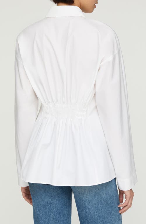 Lafayette 148 New York Pintuck Back Organic Cotton Poplin Button-up Shirt