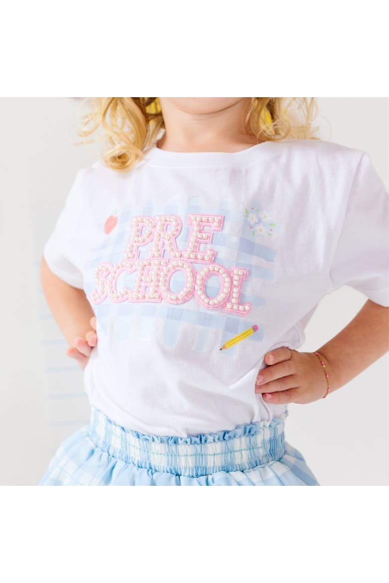 Preschool Pearl Patch Short Sleeve T-Shirt, Alternate, color, White