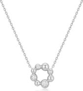 ANIA HAIE Cubic Zirconia Beaded Circle Pendant Necklace