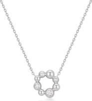 ANIA HAIE Cubic Zirconia Beaded Circle Pendant Necklace