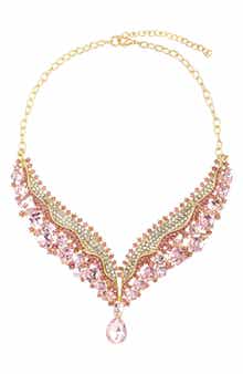 EYE CANDY LOS ANGELES Pink Mermaid Crystal Statement Necklace
