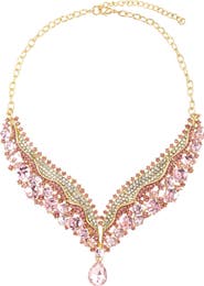 EYE CANDY LOS ANGELES Pink Mermaid Crystal Statement Necklace