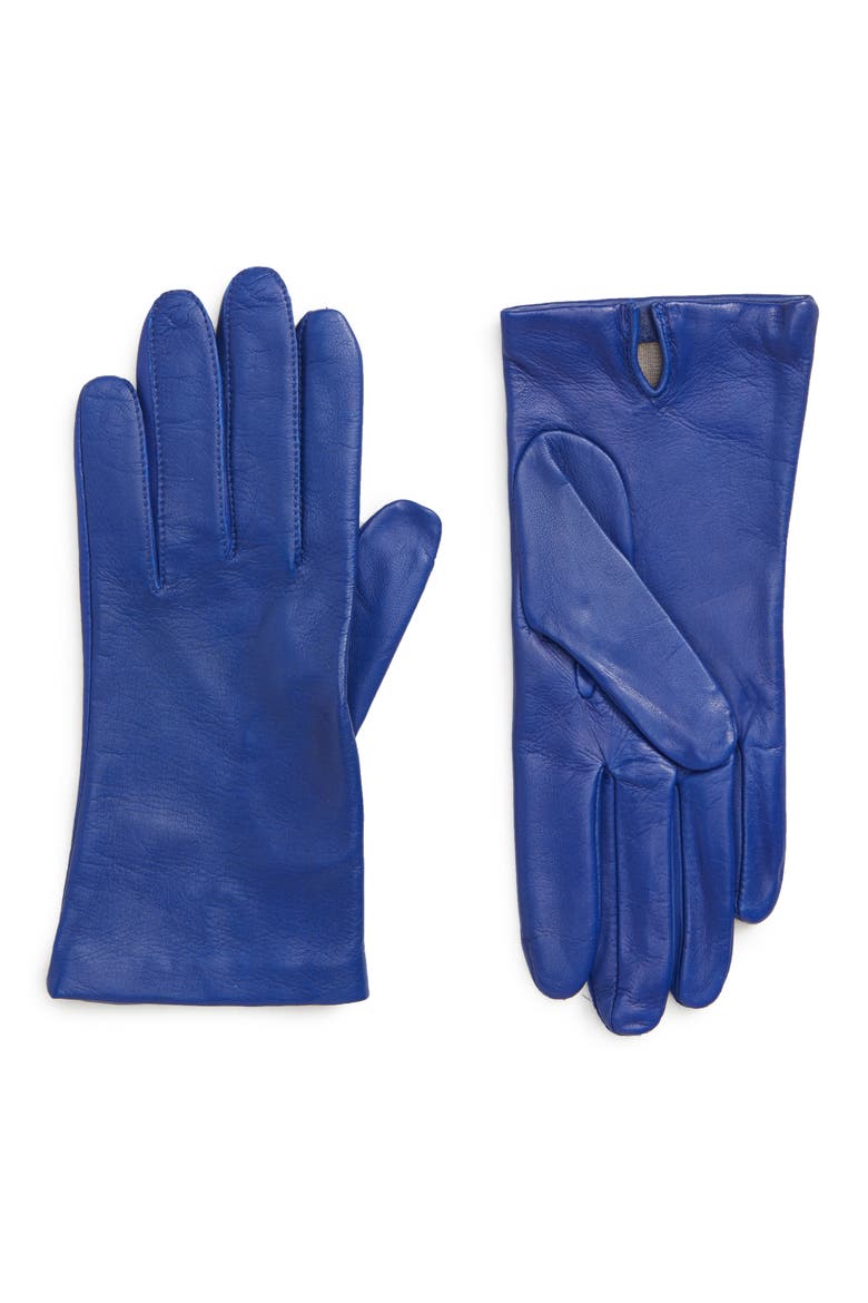 Lambskin Leather Gloves, Main, color, ELECTRIC BLUE