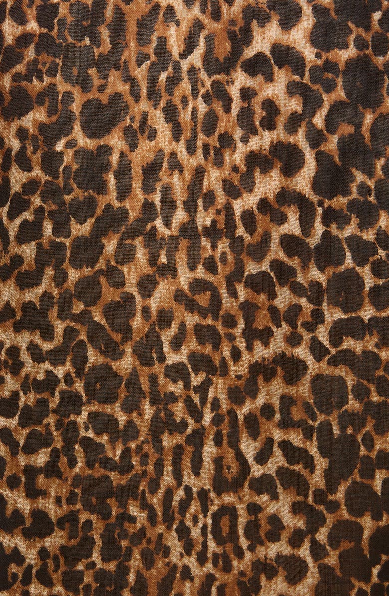 Saint Laurent Leopard Print Wool Tunic, Alternate, color, 