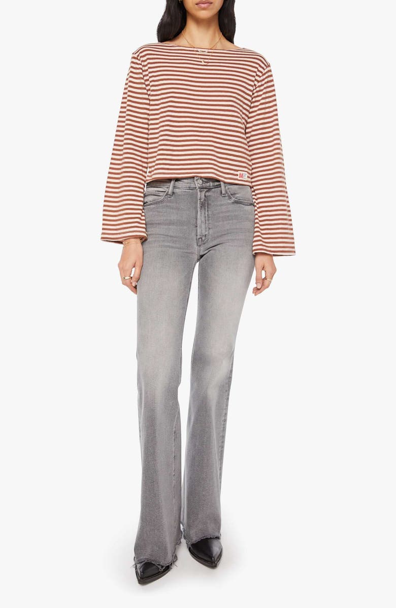 MOTHER The Skipper Bell Stripe Long Sleeve Cotton T-Shirt, Alternate, color, From The Ground Up