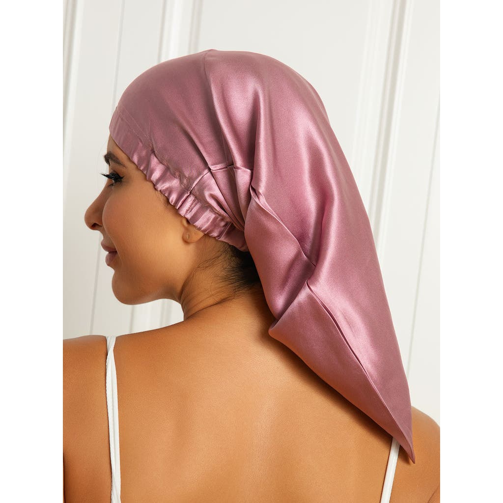 Silksilky Pure Silk Elasticated Bonnet In Pink