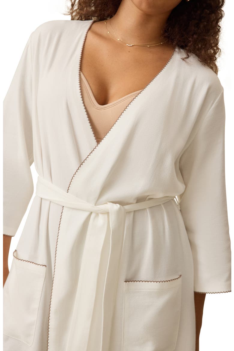 Cotton Blend Robe, Alternate, color, Ivory