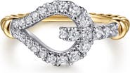 Gabriel & Co. 14k Gold Diamond Stirrup Ring