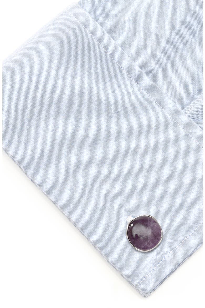 Amethyst Cuff Links, Alternate, color, PURPLE