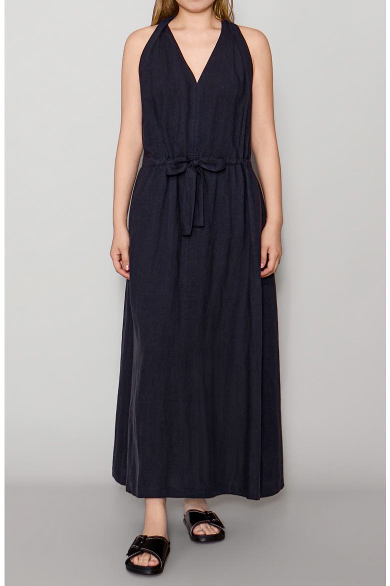 Racerback Halter Maxi Dress, Alternate, color, DARK NAVY