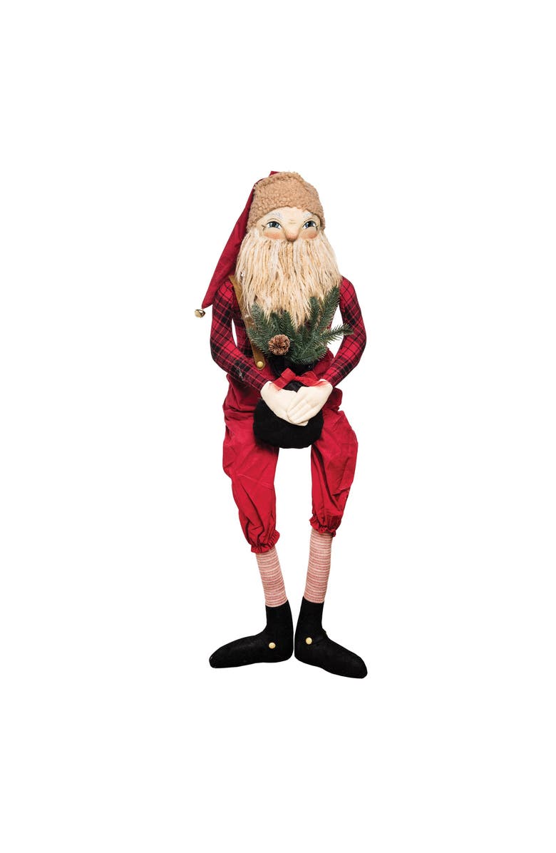 Gallerie II Edgarton Santa Joe Spencer Gathered Traditions Christmas Art Doll Figure, Main, color, Red