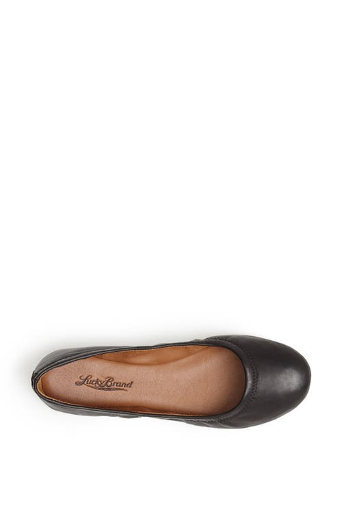 Lucky Brand Emmie Womens Leather Ballet Flats In Black