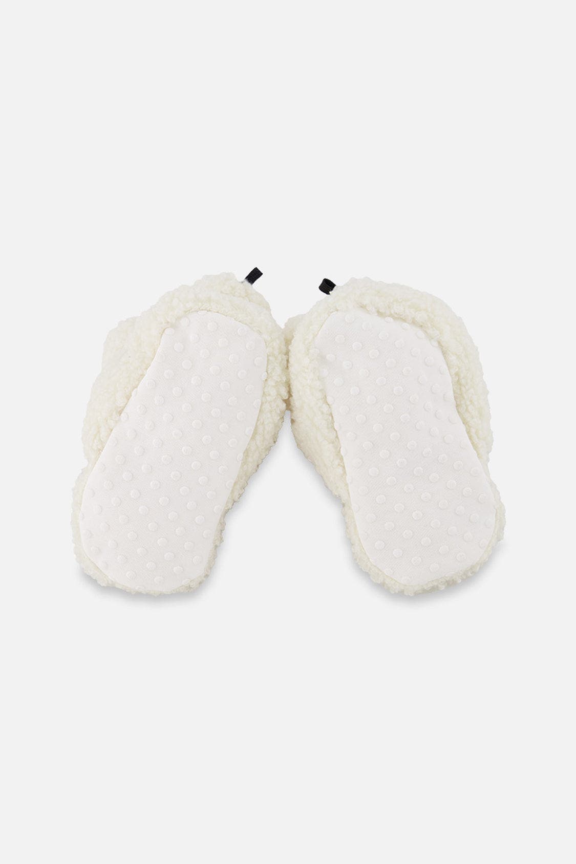 Fleece Cotton Lined Elastic Cuff Slippers, Alternate, color, Off-White