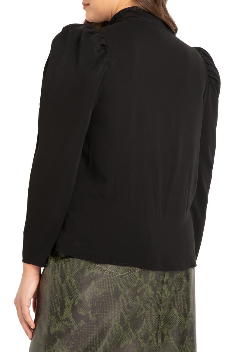 Drape Front Blouse, Alternate, color, BLACK