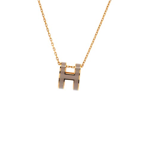 Pop H Pendant Chain Necklace Metal and Enamel Mini