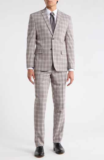 Slim Fit Plaid Stretch Two-Piece Suit