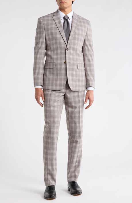Gino Vitale Slim Fit Plaid Stretch Two-Piece Suit
