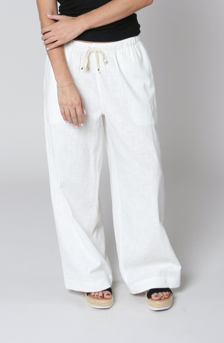 LEISURE LAB Linen Palazzo Pant, Alternate, color, White