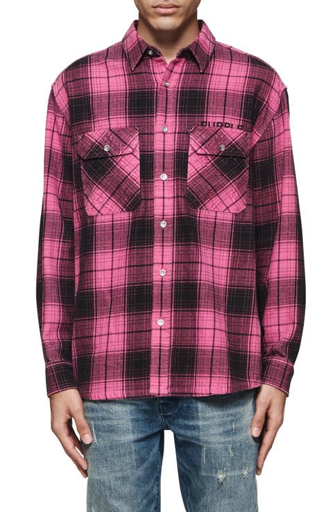 Plaid Cotton Button-Up Shirt