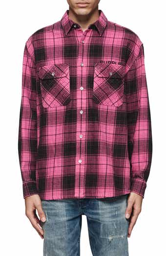 PURPLE BRAND Plaid Cotton Button-Up Shirt
