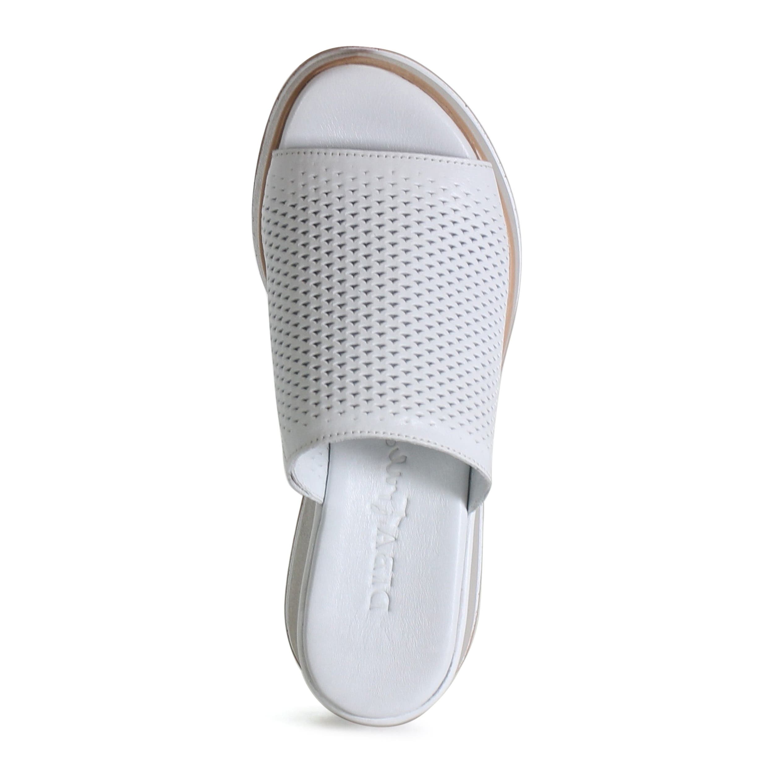 Diba True PA CIFIC Leather Platform Slip-On Sandal, Alternate, color, White