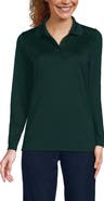 Lands' End School Uniform Long Sleeve Feminine Fit Rapid Dry Polo Shirt
