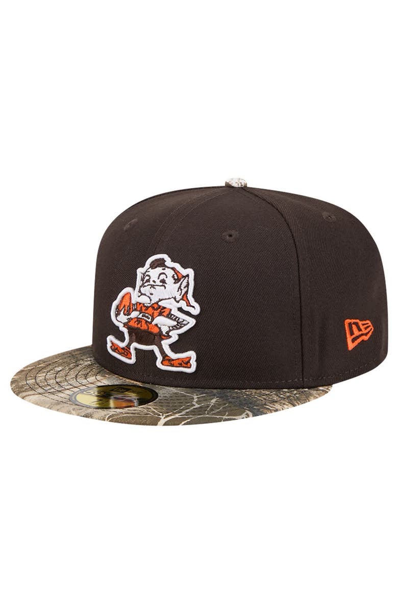 New Era Men's New Era Brown Cleveland Browns Active Two-Tone Camo 59FIFTY Fitted Hat, Alternate, color, Brown
