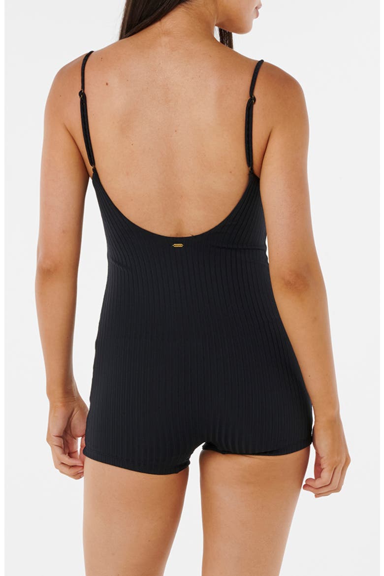 Surf Rib Romper, Alternate, color, BLACK
