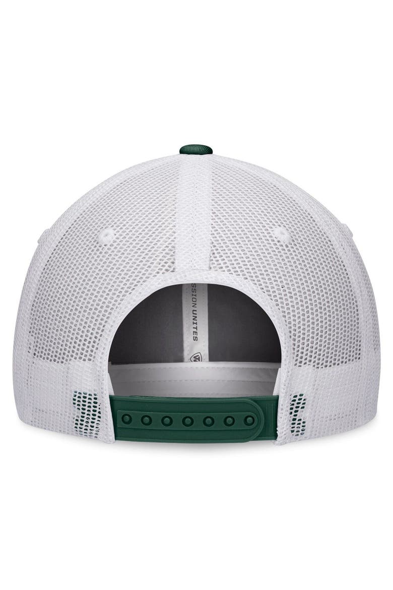 Men's Top of the World White/Green Michigan State Spartans Retro Fade Snapback Hat, Alternate, color, White