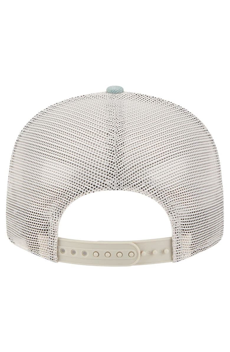 New Era Men's New Era Los Angeles Lakers Adventure Denim Split Panel 9FIFTY Snapback Trucker Hat, Alternate, color, Denim