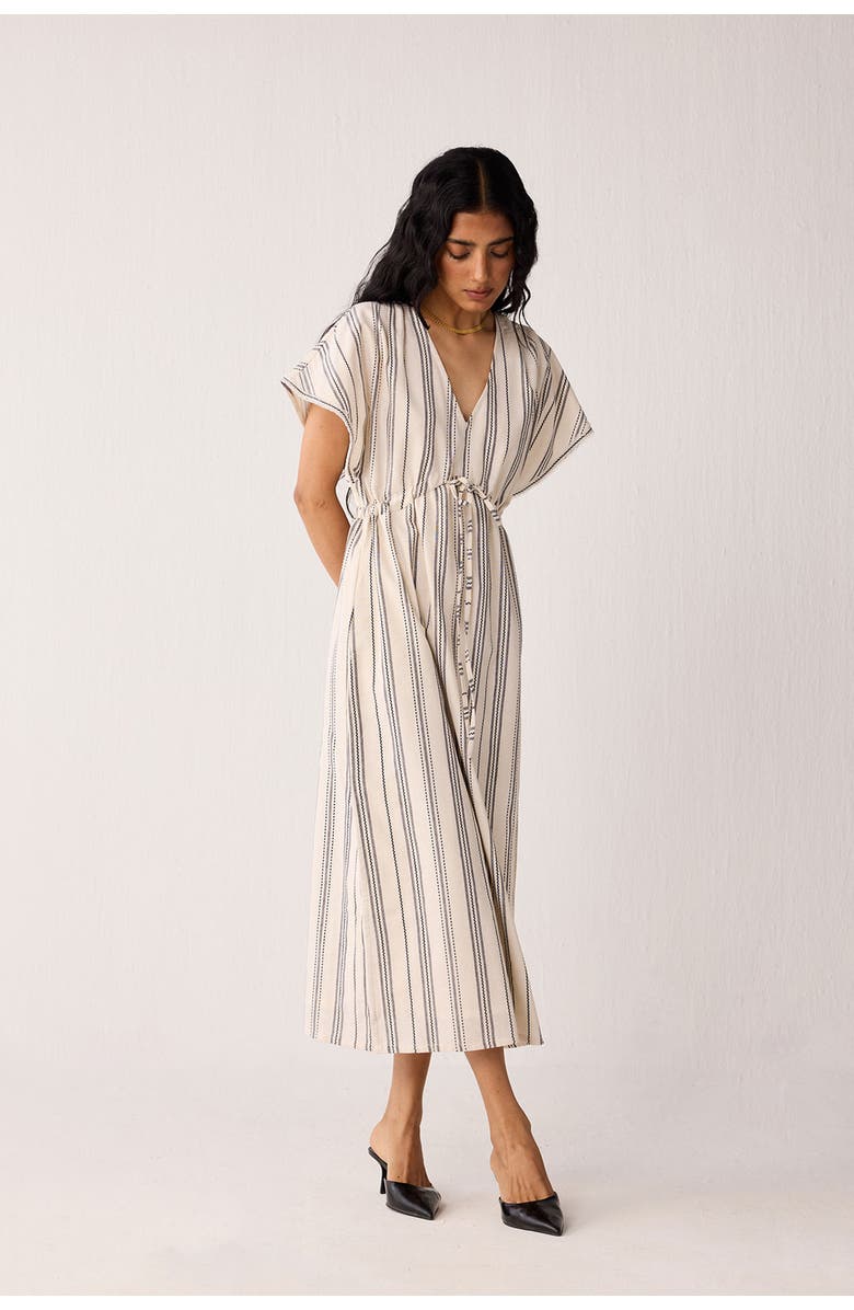 Reistor Gathered Maxi Dress with Side Slits, Alternate, color, 