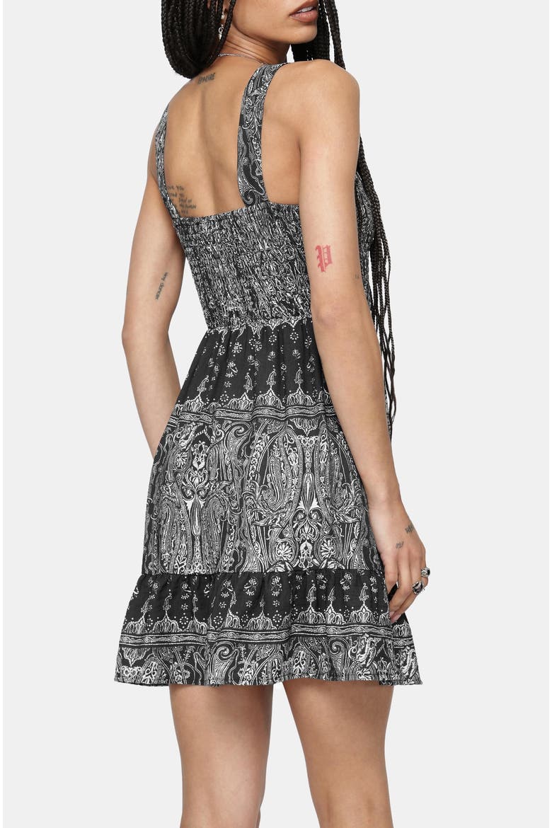 Zelira Shirred Mini Dress, Alternate, color, Black