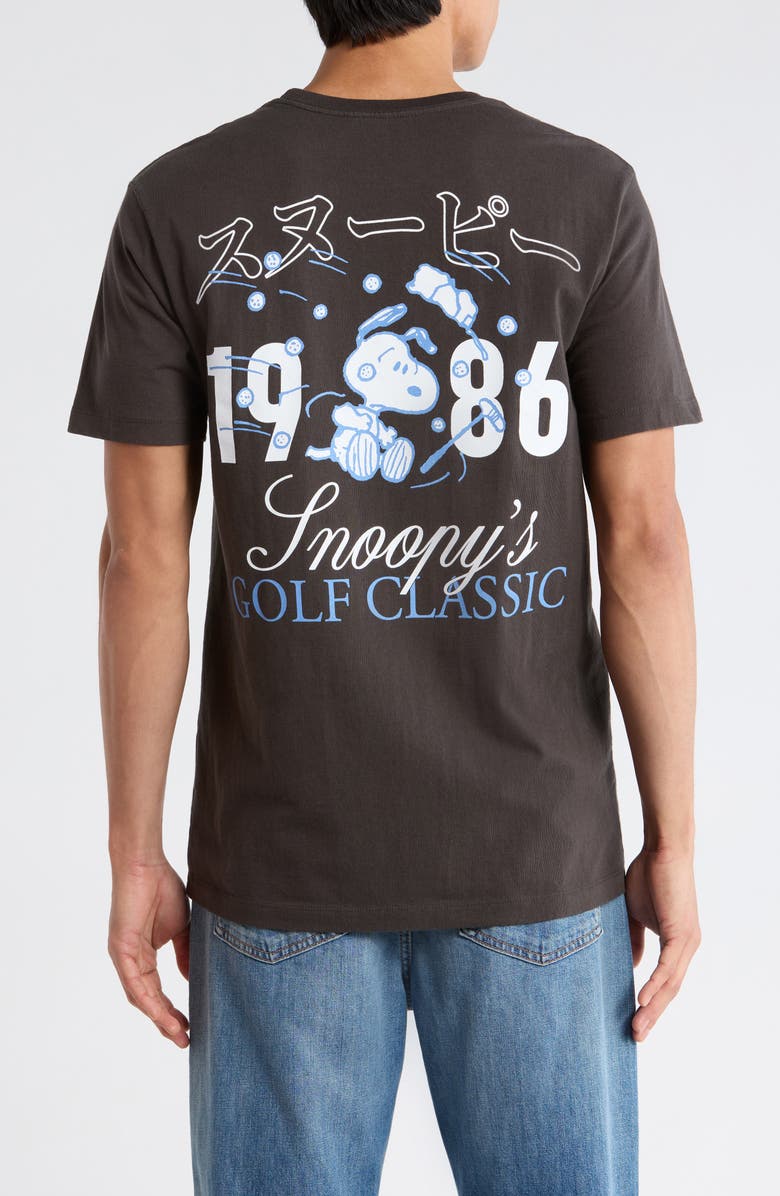 The Forecast Agency Peanuts<sup>®</sup> Tokyo Golf Graphic Cotton T-Shirt, Alternate, color, Black