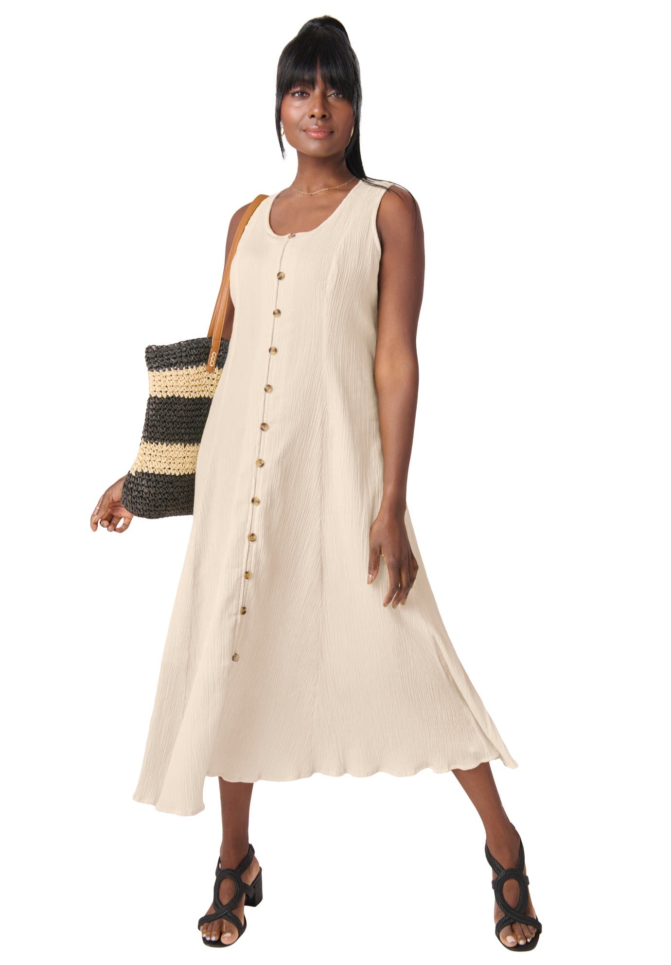 Button Down Gauze Dress - image 3